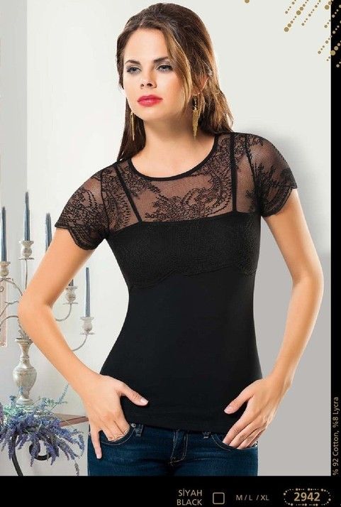 Anıt Dantel Detaylı Uzun Kollu T-Shirt Anıt 2942