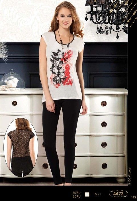 Anıt Yüksek Bel Esnek Dantelli Taytlı Takım Anıt 4472 - Görsel 4