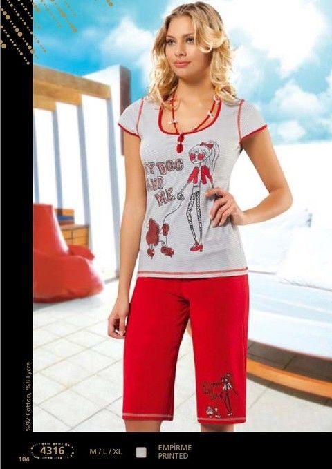 Anıt Çizgili Kız Baskılı Pijama Takımı Anıt 4316 - Görsel 2