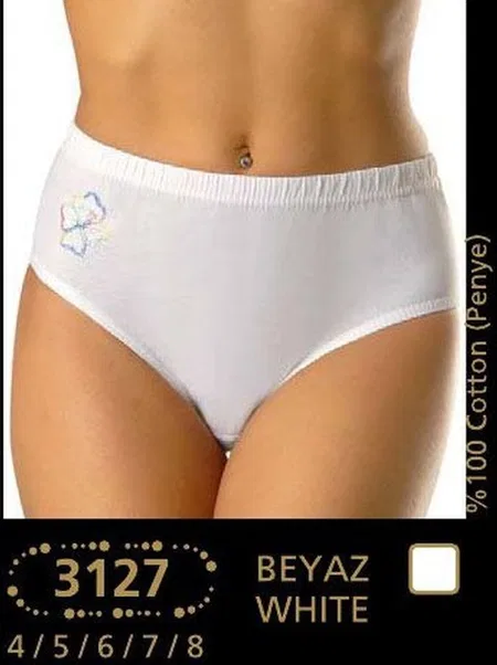 Yüksek Bel Destekli Beyaz Külot 6'lı Paket Anıt 3127 - Beyaz