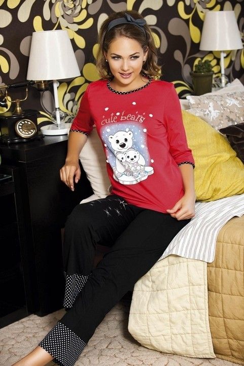 Anıt Puanlı ve Yumuşak Pamuklu Kadın Pijama Takımı Anıt 4308 - Görsel 2