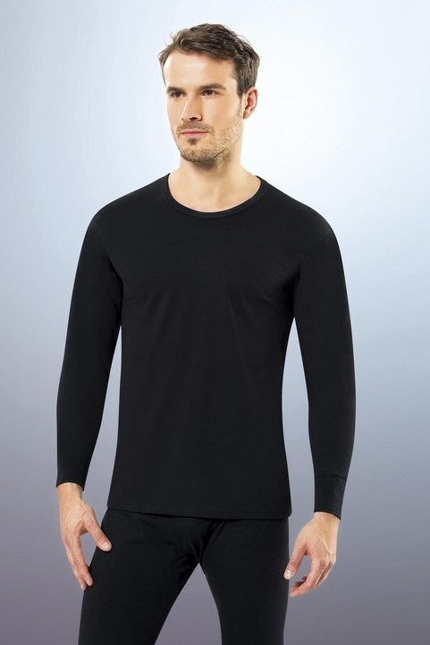 Pamuklu Fırçalı İç Yüzey Uzun Kol Üst Anıt 1122 - Siyah