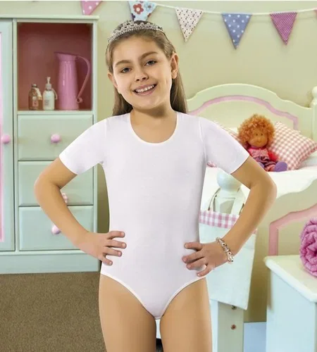 Pamuklu Geniş Askılı Kız Çocuk Body Anıt 4525 - Beyaz