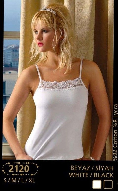 Pamuklu Nefes Alan İp Askılı Atlet Anıt 2120 - Beyaz