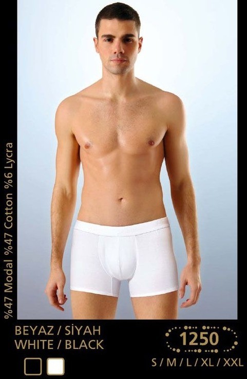 Modal Pamuklu Esnek Bel Boxer Anıt 1250 - Beyaz