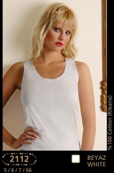 Pamuklu Dantel Detaylı Kadın Atlet Anıt 2112 - Beyaz