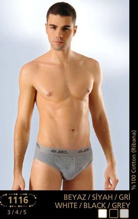 Pamuklu Elastik Ribana Erkek Slip Anıt 1116 - Gri