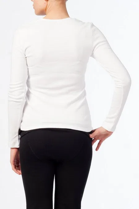 Termal Uzun Kol T-Shirt Beyaz Somon Ten Dagi 7682 - Ekru