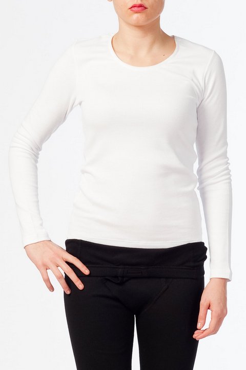 Termal Uzun Kol T-Shirt Beyaz Somon Ten Dagi 7682 - Ekru