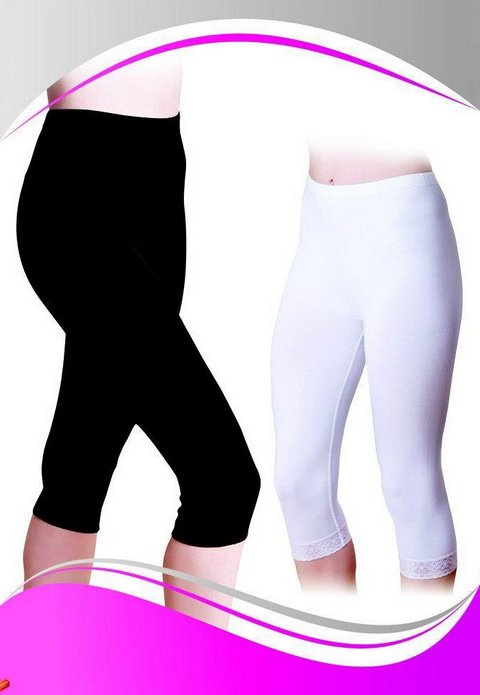 Yüksek Bel Esnek Kapri Tayt Pamuk Likra Dono 2191 - 2