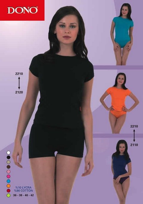 Tek Parça Esnek Body Pamuk Lycra Dono 2210 - Siyah