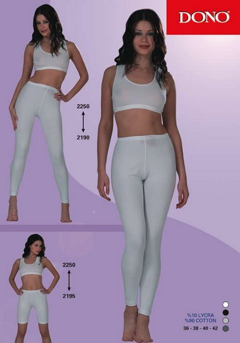 Pamuklu Likra Uzun Tayt Dono 2190 - Beyaz