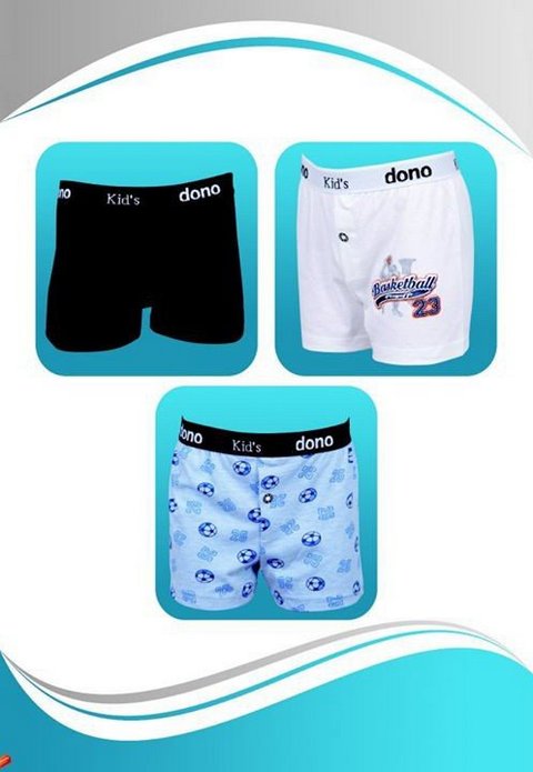 Yüksek Pamuk Oranı Baskılı Boxer Dono 3115 - Siyah