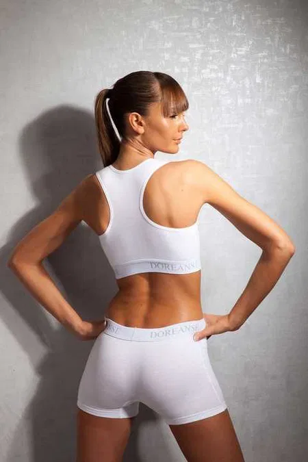 Modal Pamuklu Yüksek Bel Kadın Boxer Doreanse 8110 - Beyaz