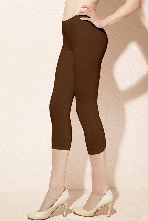 Yüksek Bel Esnek Pamuklu Tayt Doreanse 8011 - Kahverengi