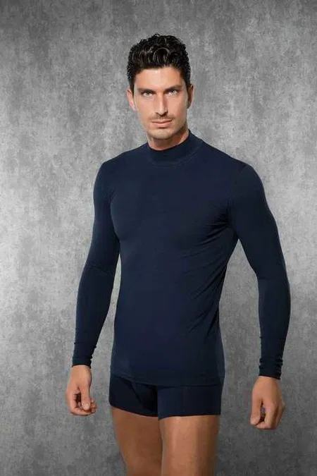 Fırçalı İç Yüzey Modal Pamuk Elastan Uzun Kol Termal T-Shirt Doreanse 2930 - Siyah