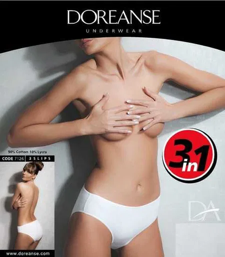 Yüksek Pamuk Oranlı Dikişsiz Slip Külot Doreanse 7126 - Beyaz