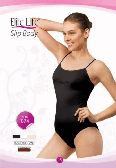 Tek Parça Esnek Body Elite Life 874 - Siyah