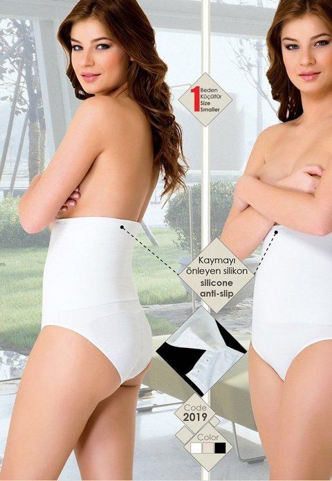 Dikişsiz Alttan Çıtçıtlı Korse Emay 2019 - Beyaz