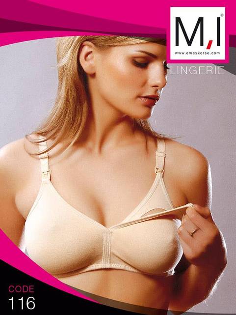 Pamuklu Astar Emzirme Sütyeni Emay 116B - Ten