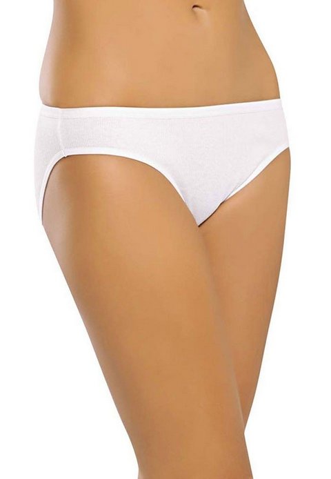 Penye Ağlı Düz Lastikli Bikini Külot Erdem 2504 - Beyaz