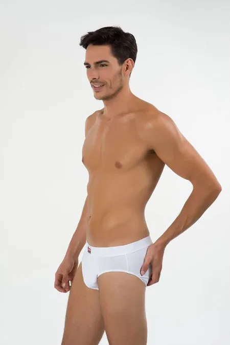 Kom Erkek 2'li Slip Nefes Alabilen Hafif Cotton- Ariel - Beyaz