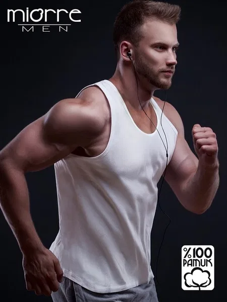 Miorre Klasik Erkek Atlet - %100 Pamuk - Beyaz