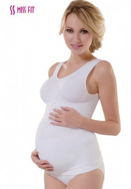 Dikişsiz Kalın Askılı Hamile Atlet Siyah Miss Fit 1636 - Beyaz