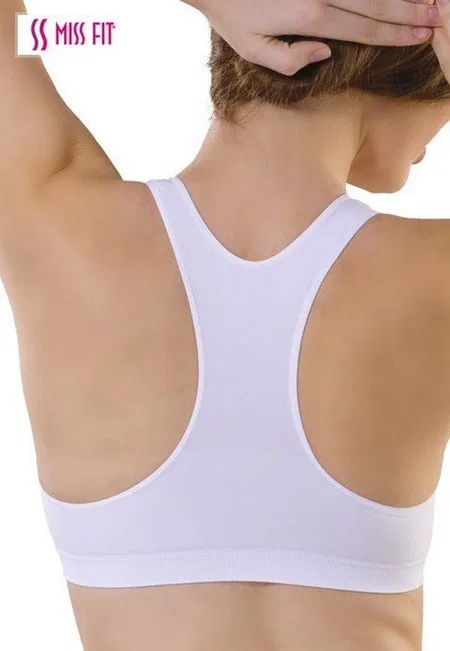 Dikişsiz Hafif Kompresyon Sporcu Büstiyer Miss Fit 1502 - Beyaz