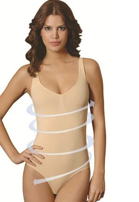 Kademeli Kompresyonlu Dikişsiz Body Korse NBB 2979 - Ten