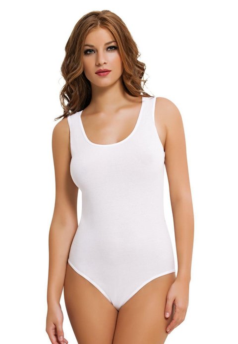 Geniş Askılı Çıtçıtlı Body NBB 2940 - Beyaz