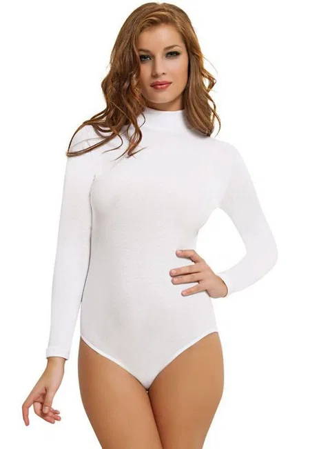 Pamuklu Esnek Uzun Kollu Body NBB 2960 - Beyaz