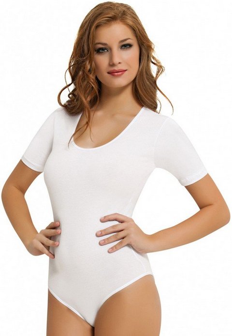 Tek Parça Yarım Kol Çıtçıtlı Body NBB 2945 - Beyaz