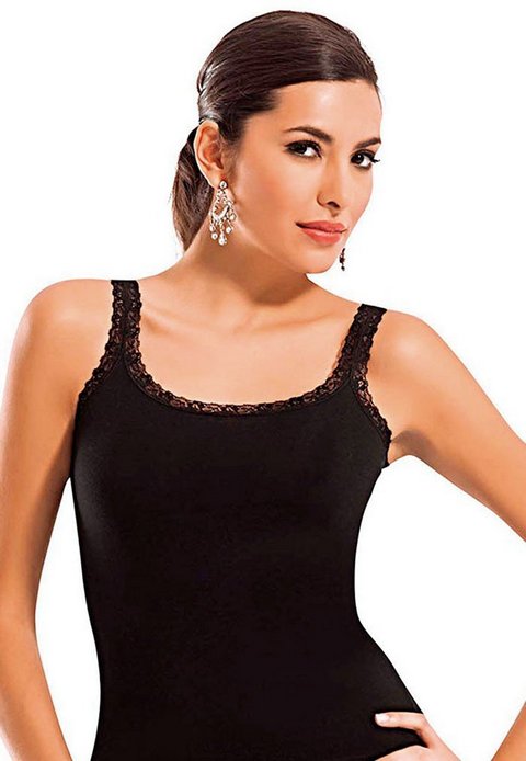 Pamuklu Dantelli Kaşkorse Atlet Erdem 2116 - Siyah