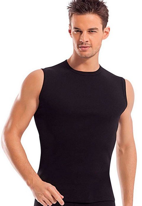 Rıbana Kolsuz Pamuklu Erkek Atlet Erdem 1195 - Siyah