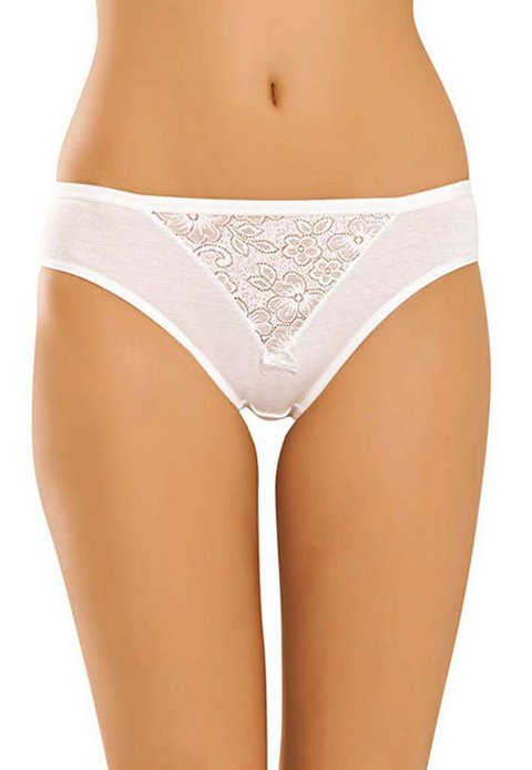 Ribana Yüksek Bel Slip Külot Siyah Beyaz Erdem 2509 - Beyaz