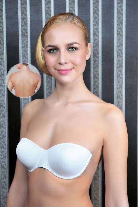 Dantelli Sırtı Açık Sütyen Yeni İnci 8003 - Beyaz