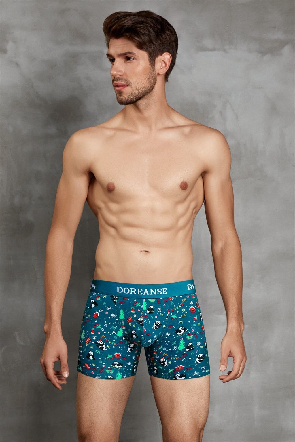 Esnek Bel Lastiği Modal Pamuklu Boxer Doreanse 1863 - Panda