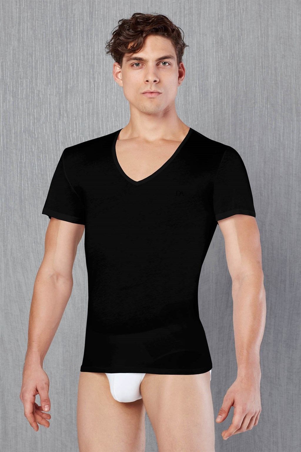 Pamuklu Slim Fit Siyah Erkek Atlet Doreanse 2530 - Siyah