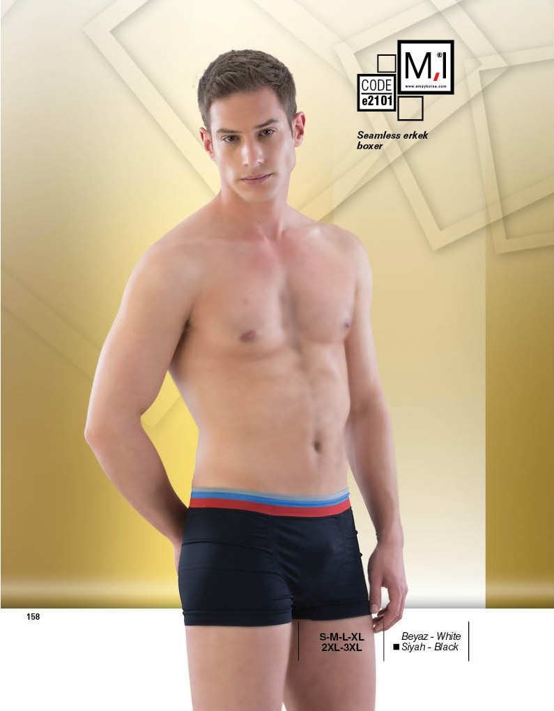 Modal Elastan Yüksek Bel Erkek Boxer Emay 2101 - Siyah