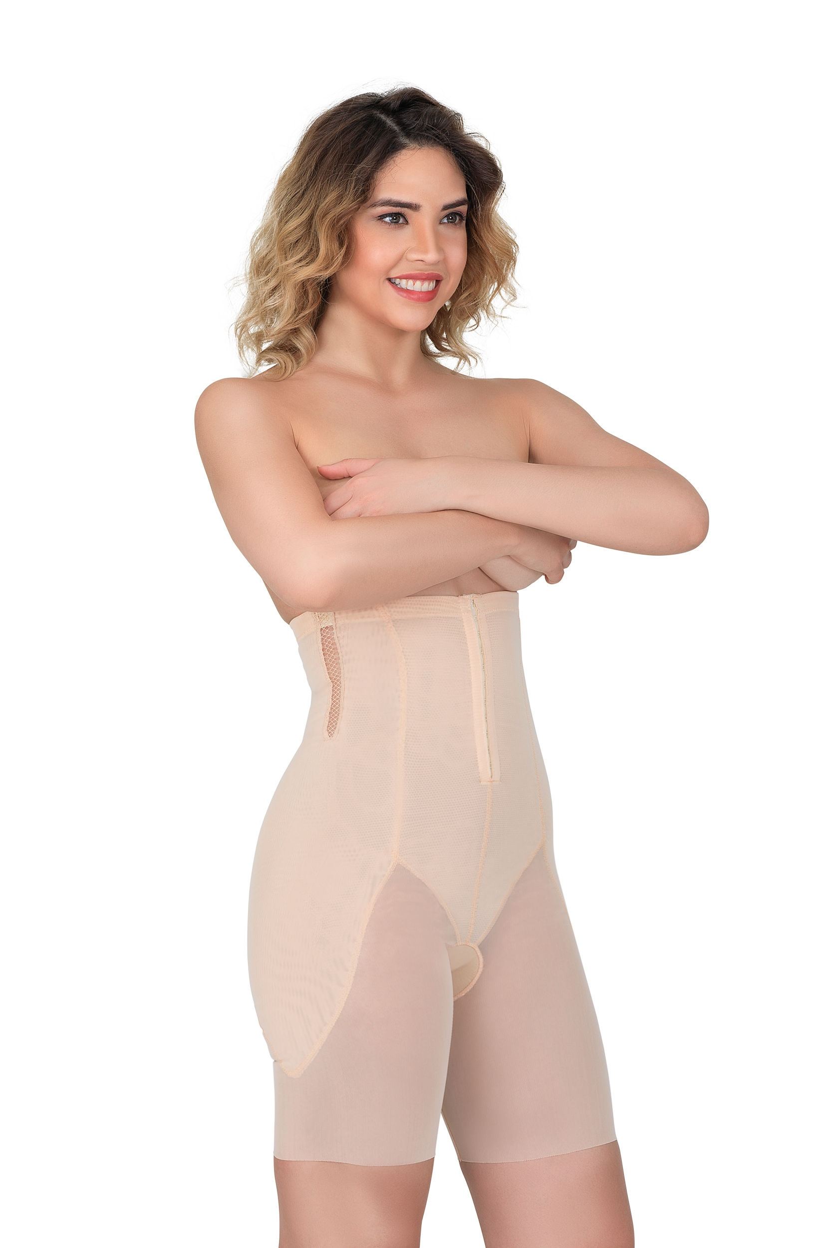 Toparlayıcı Tül Ön Agraflı Korse Emay 2928 - Ten