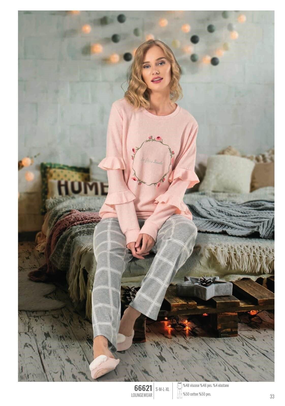 NBB Esnek Viscose Bayan Pijama Takımı NBB 66621