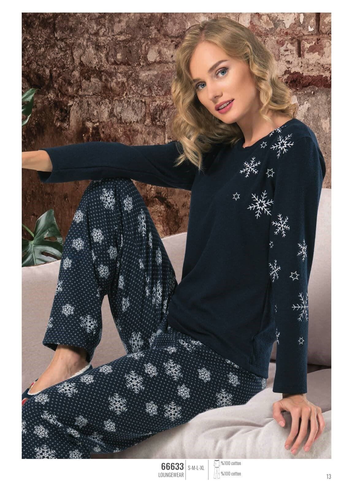 NBB Pamuklu Uzun Kol Pijama Takımı NBB 66633