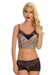 Şifon Dantel Detaylı Fantazi Şort Takım Sistina 289