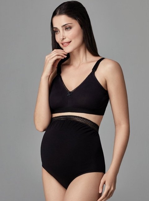 Pamuklu Karın Altı Destekli Hamile Külot Dagi 5001 - Siyah