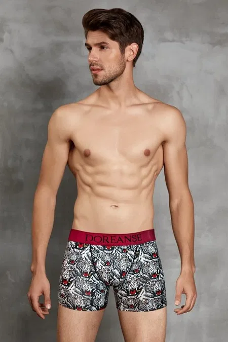 Modal Pamuklu Esnek Bel Boxer Doreanse 1812 - Kaplan
