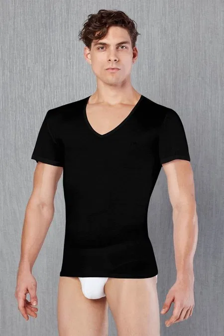 Pamuklu Slim Fit Siyah Erkek Atlet Doreanse 2530 - Siyah