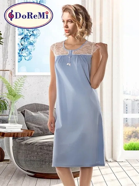 Mavi Renk DoReMi Gecelik 002-000506 - Mavi