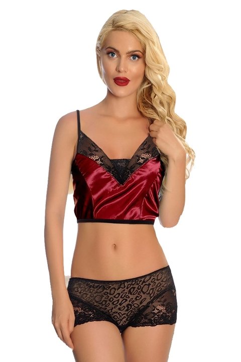 Şifon Dantel Detaylı Fantezi Şort Takımı Sistina 288