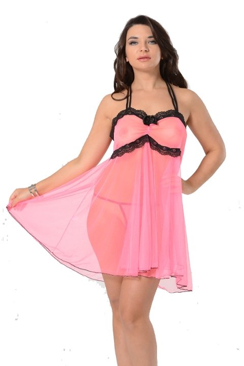 Fırfırlı Kısa Etekli Gecelik Sistina 662